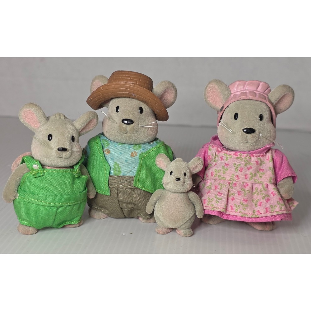 Li'l Woodzeez Handydandy Mouse Family 4pc Grey Fair 6153Z